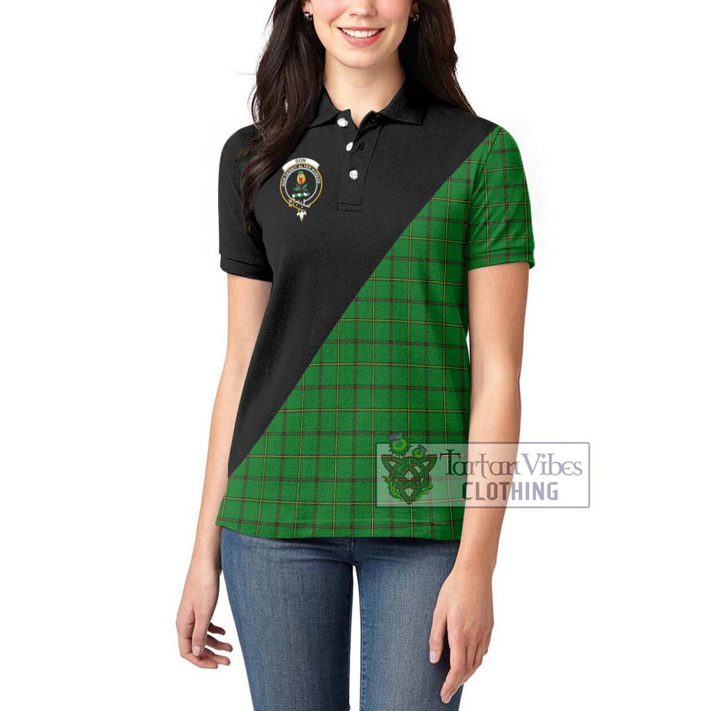 Don Tartan Women's Polo Shirt with Family Crest and Military Logo Style - Tartanvibesclothing Shop