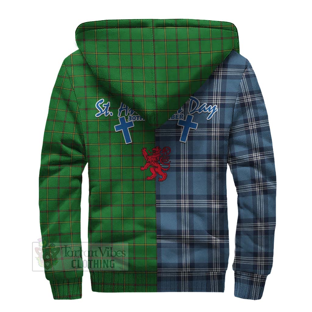 Tartan Vibes Clothing Don Tartan Sherpa Hoodie Happy St. Andrew's Day Half Tartan Style