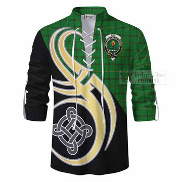 Don Tartan Ghillie Kilt Shirt with Family Crest and Celtic Symbol Style - Tartan Vibes Clothing