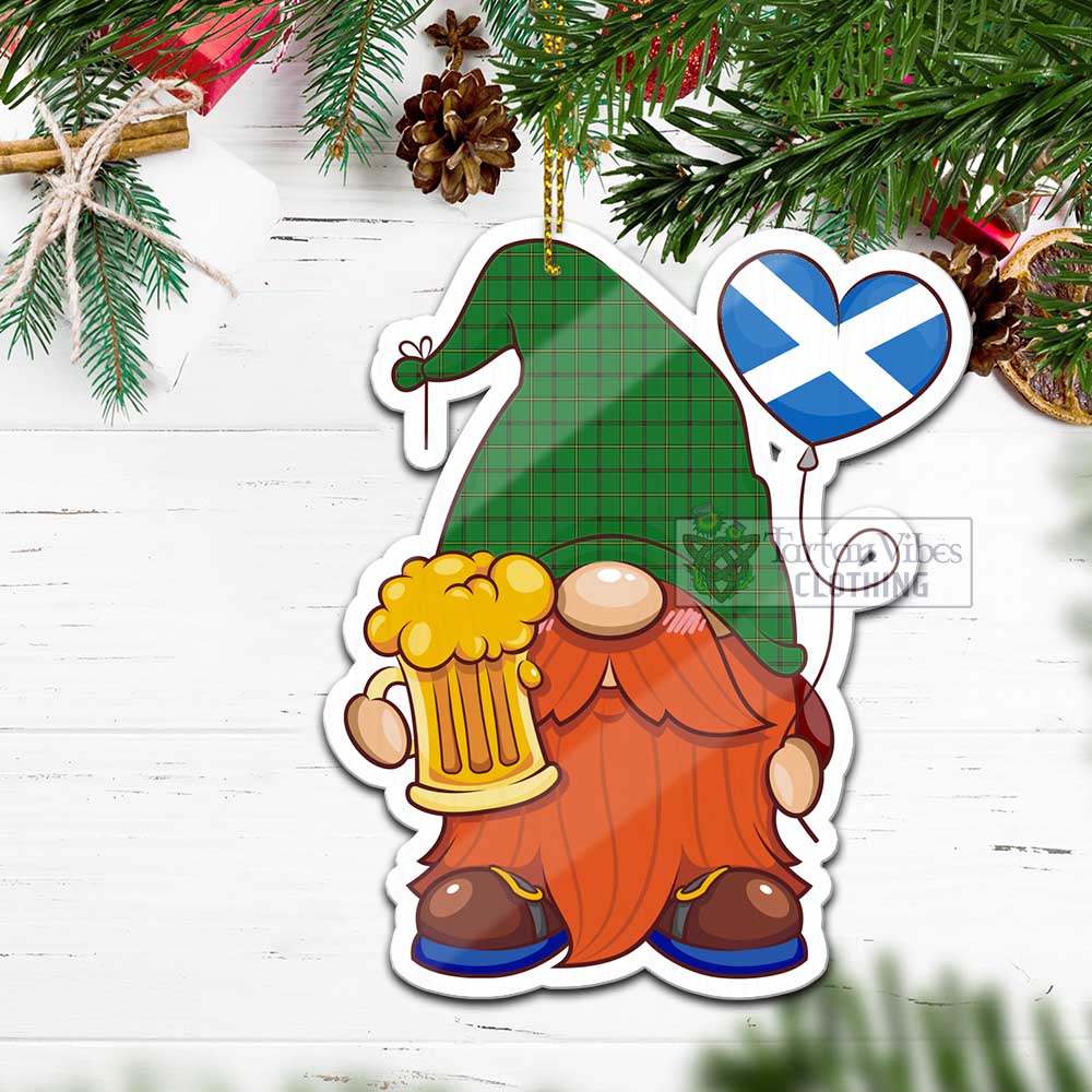 Tartan Vibes Clothing Don Tartan Gnome Holding Beer Glass Christmas Ornament with Personalized National Flag