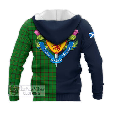 Don Tartan Knitted Hoodie Alba with Scottish Lion Royal Arm Half Style - Tartan Vibes Clothing