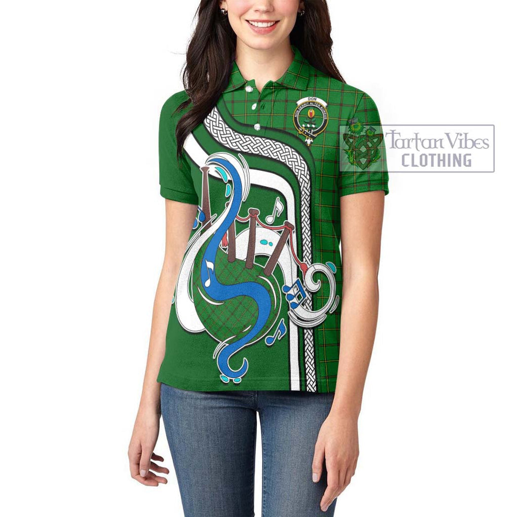 Don Tartan Women's Polo Shirt with Epic Bagpipe Style - Tartanvibesclothing Shop