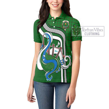 Don Tartan Women's Polo Shirt with Epic Bagpipe Style