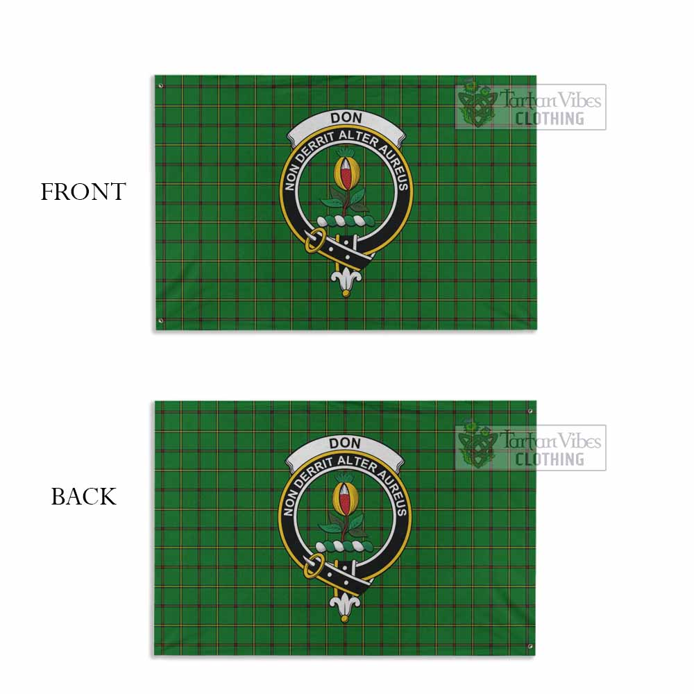 Tartan Vibes Clothing Don Tartan House Flag with Family Crest