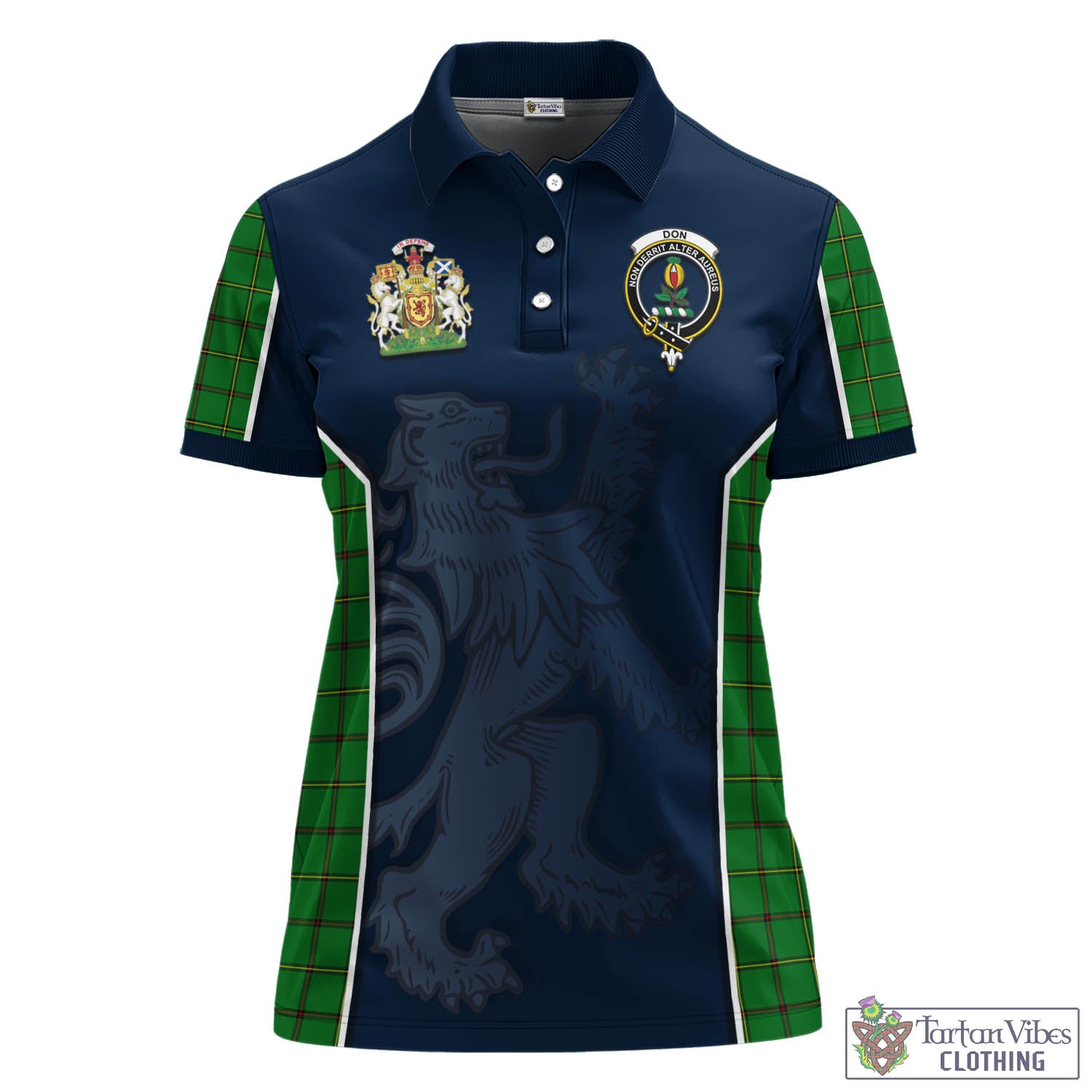 Don Tartan Women's Polo Shirt with Family Crest and Lion Rampant Vibes Sport Style - Tartan Vibes Clothing