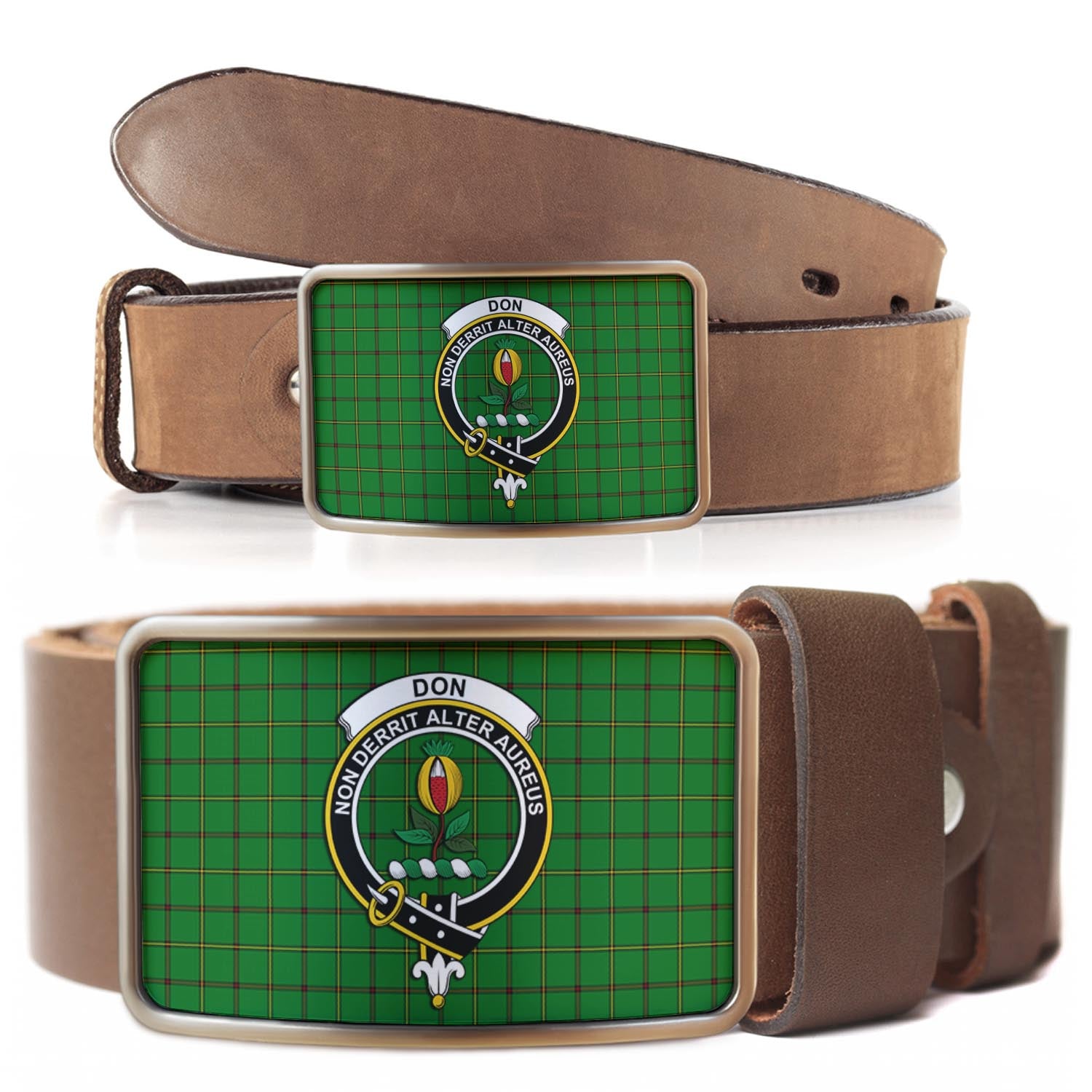 Don Tartan Belt Buckles with Family Crest - Tartanvibesclothing