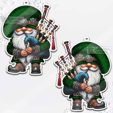 Don Tartan Bagpiper Gnome Christmas Ornament