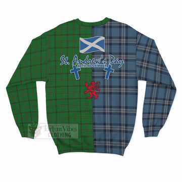 Don Tartan Sweatshirt Happy St. Andrew's Day Half Tartan Style