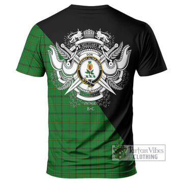 Don Tartan T-Shirt with Family Crest and Military Logo Style - Tartan Vibes Clothing