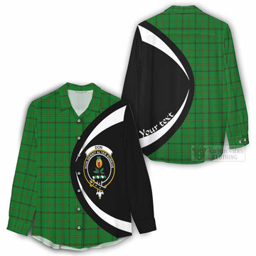 Don Tartan Women's Casual Shirt with Family Crest Circle Style