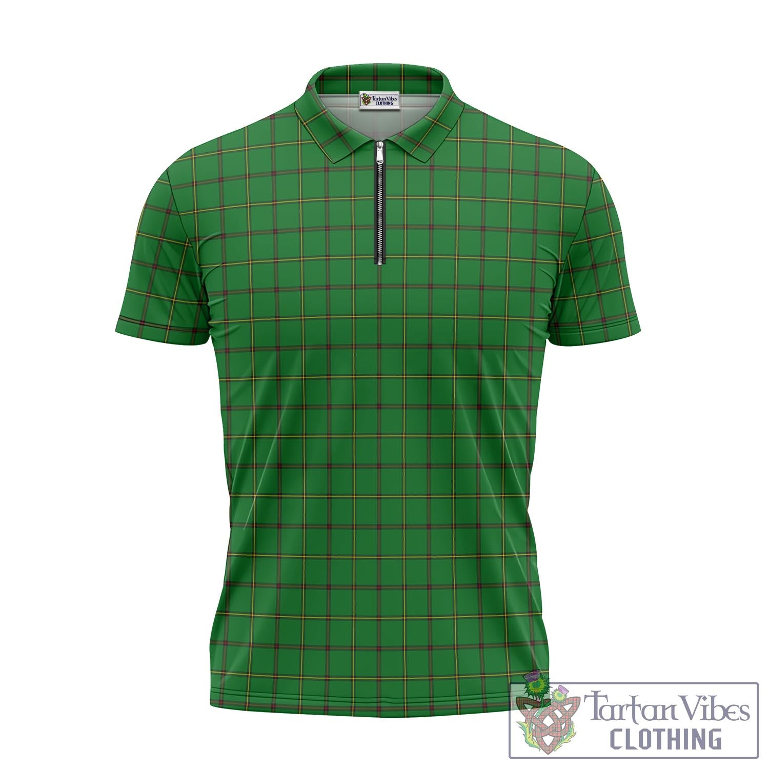 Tartan Vibes Clothing Don Tartan Zipper Polo Shirt