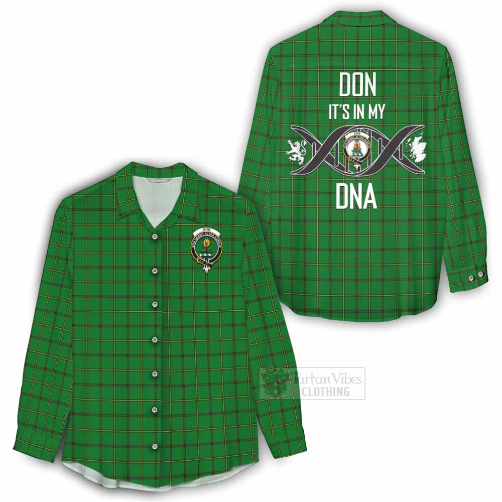 Tartan Vibes Clothing Don Tartan Women's Casual Shirt with Family Crest DNA In Me Style