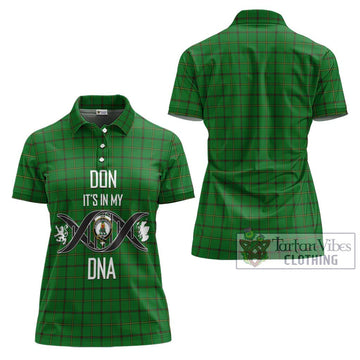 Don Tartan Women's Polo Shirt with Family Crest DNA In Me Style