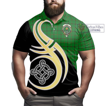 Don Tartan Polo Shirt with Family Crest and Celtic Symbol Style