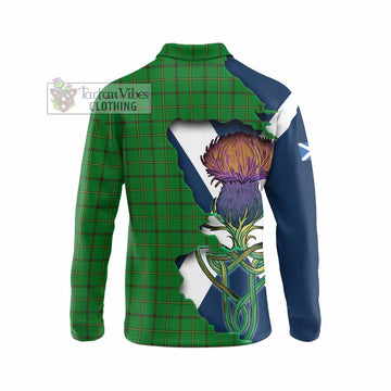 Don Tartan Family Crest Long Sleeve Polo Shirt Scottish Thistle Celtic Inspired - Tartan Vibes Clothing