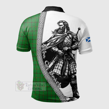 Don Tartan Clan Crest Polo Shirt with Highlander Warrior Celtic Style