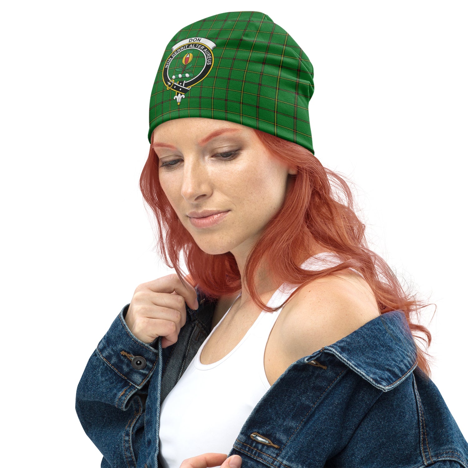 Don Tartan Beanies Hat with Family Crest - Tartan Vibes Clothing