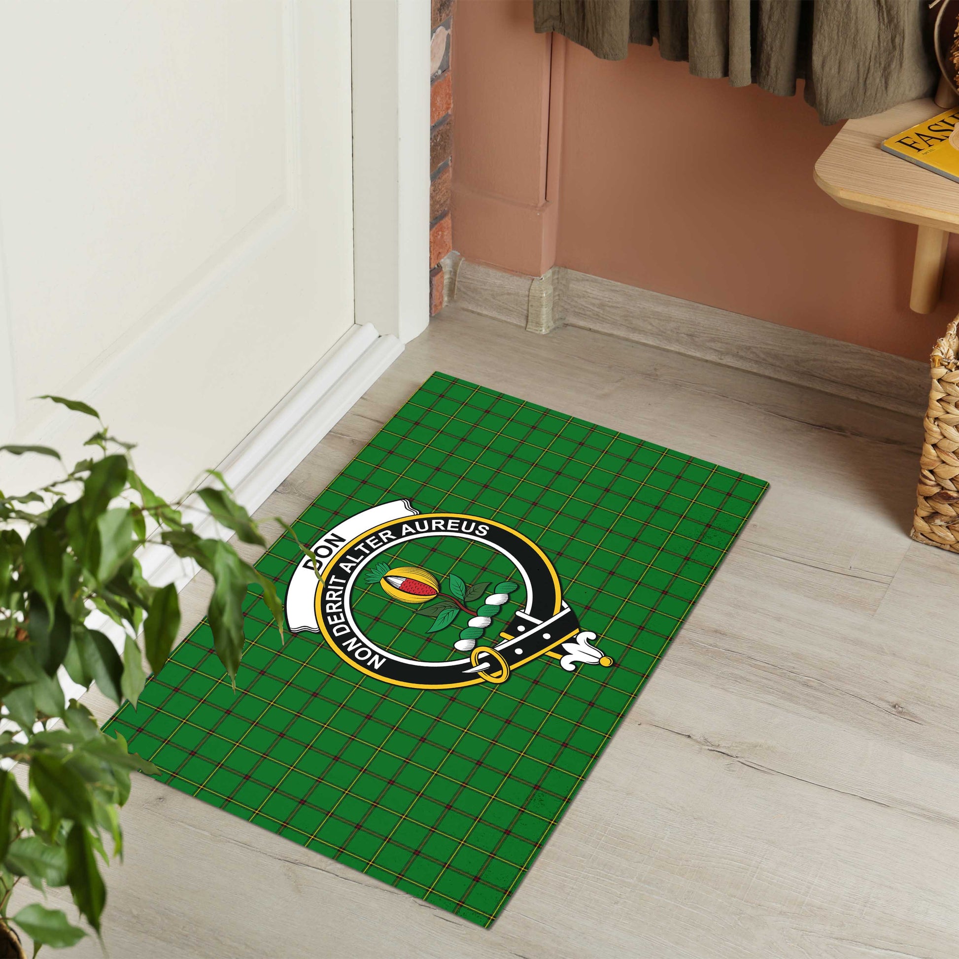 Don Tartan Door Mat with Family Crest - Tartanvibesclothing