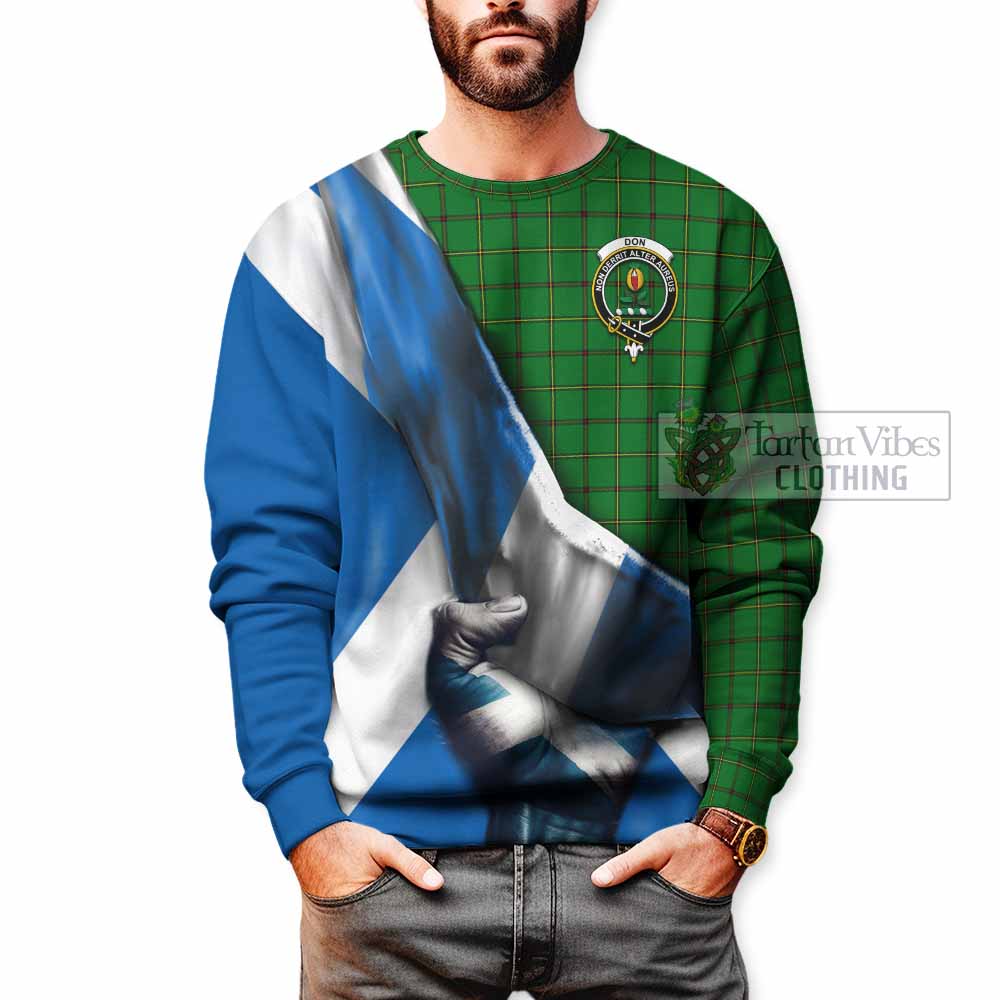 Tartan Vibes Clothing Don Tartan Sweatshirt with Family Crest Scotland Patriotic Style