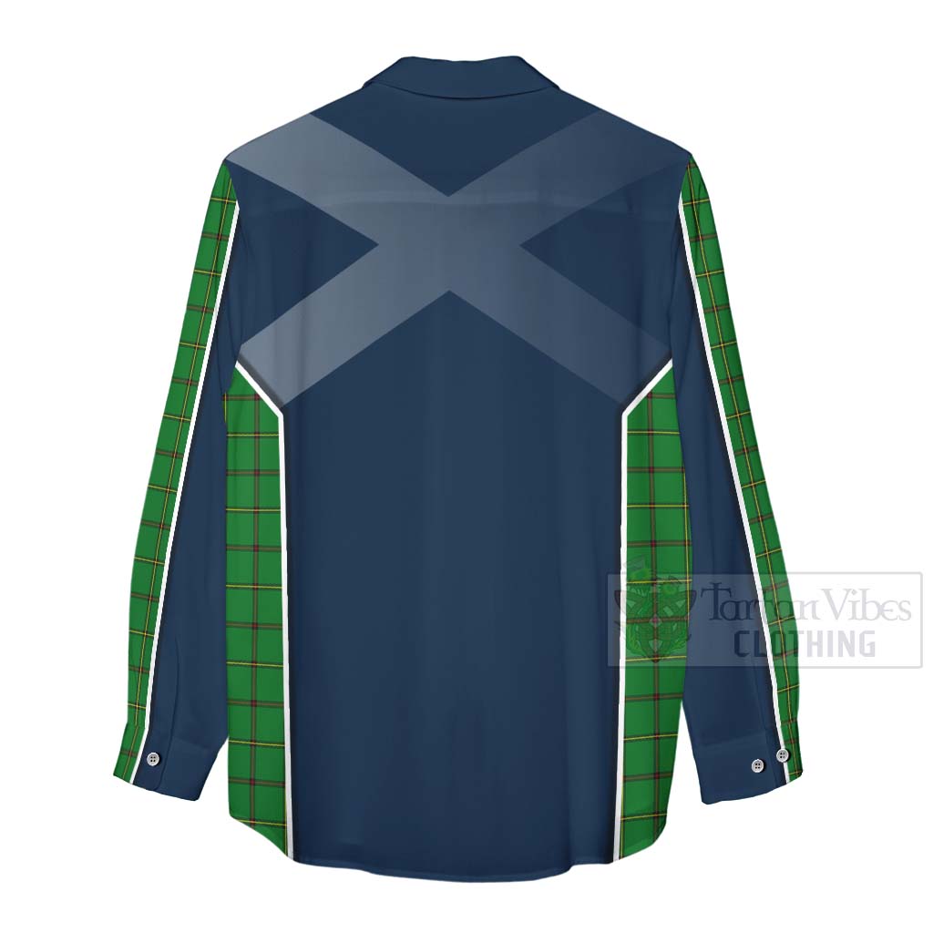 Tartan Vibes Clothing Don Tartan Women's Casual Shirt with Family Crest and Scottish Thistle Vibes Sport Style