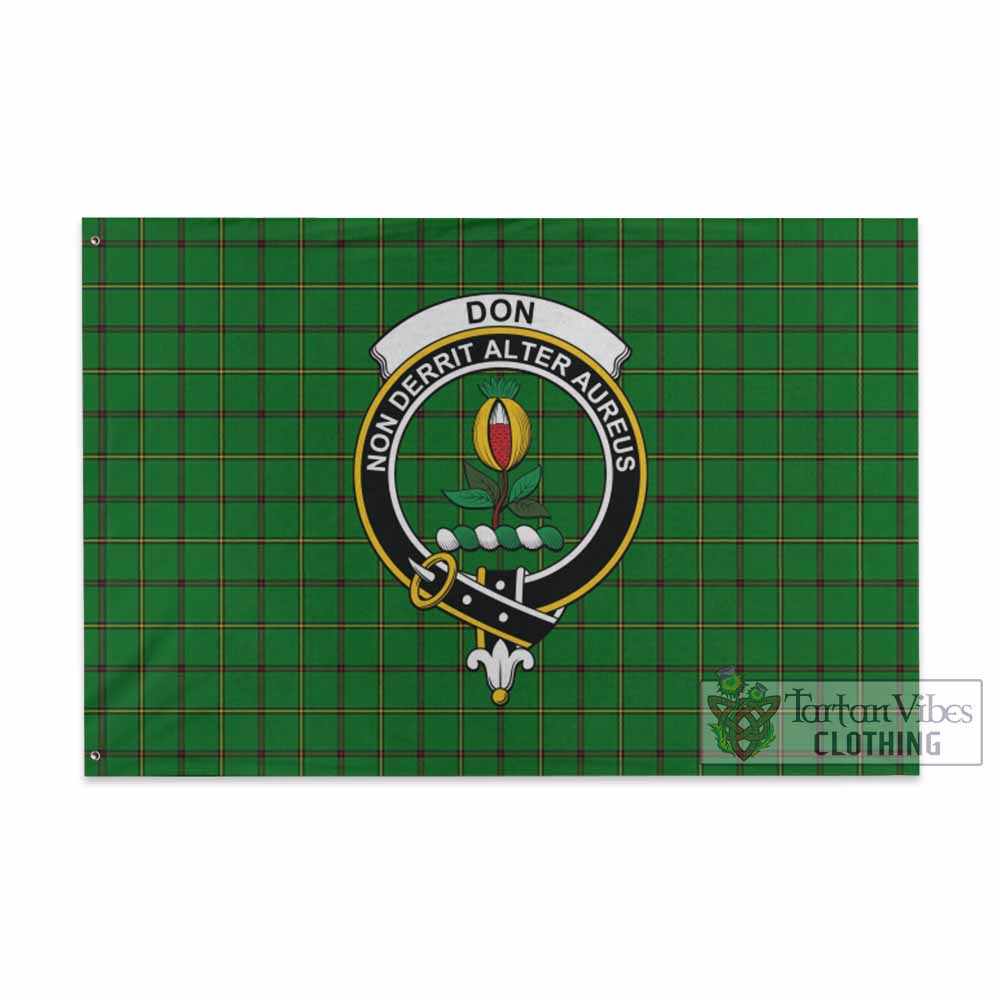 Tartan Vibes Clothing Don Tartan House Flag with Family Crest