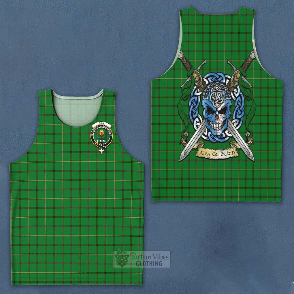 Tartan Vibes Clothing Don Tartan Men's Tank Top with Family Crest Celtic Skull Style