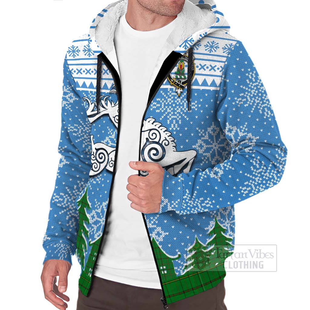 Tartan Vibes Clothing Don Clan Christmas Sherpa Hoodie Celtic Reindeer Style