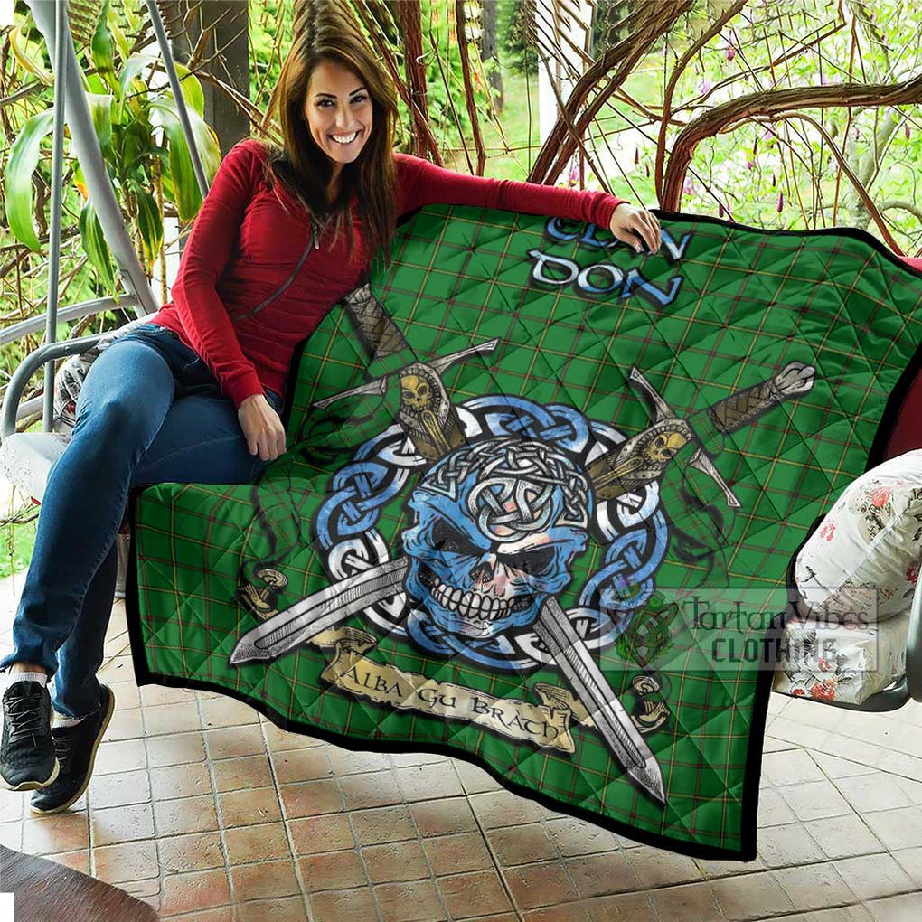 Tartan Vibes Clothing Don Tartan Quilt with Celtic Skull Alba Gu Brath Style