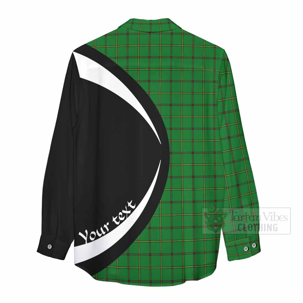 Tartan Vibes Clothing Don Tartan Women's Casual Shirt with Family Crest Circle Style