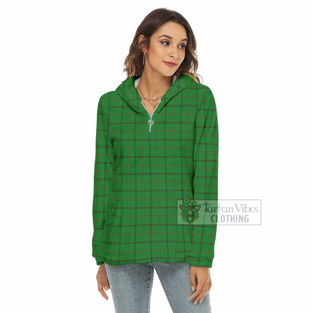 Tartan Vibes Clothing Don Tartan Women's Borg  Half Zip Fleece Hoodie