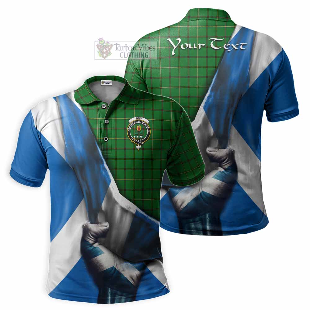 Tartan Vibes Clothing Don Tartan Polo Shirt with Family Crest Scotland Patriotic Style