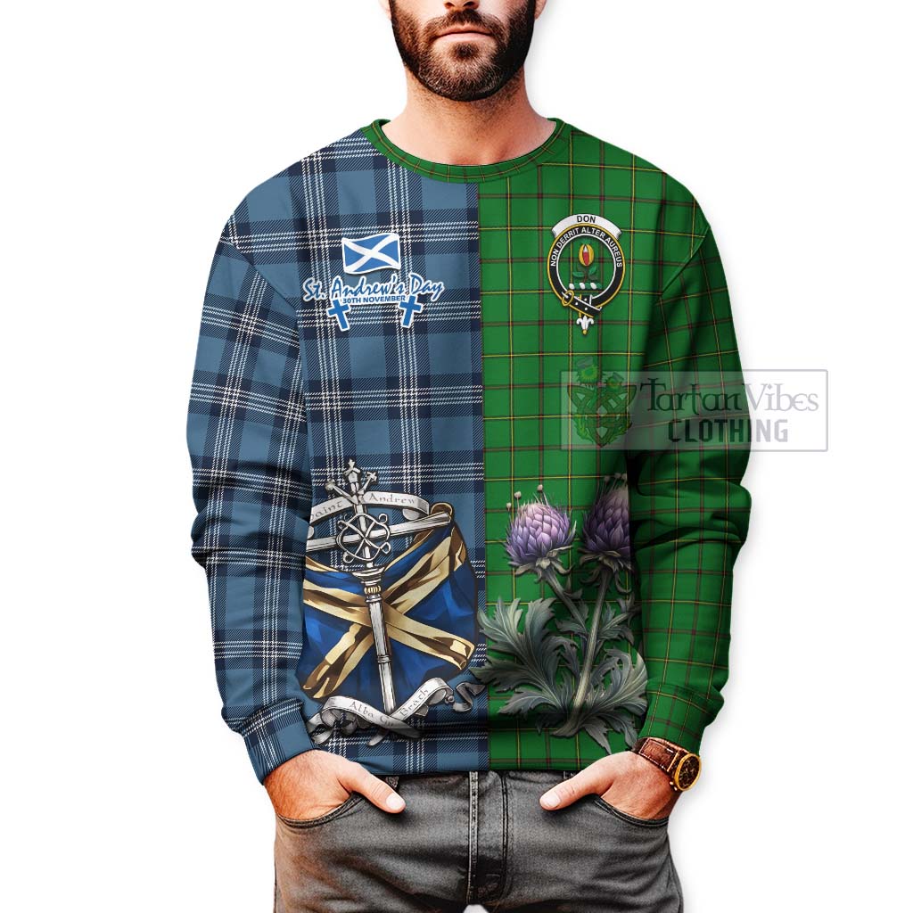 Tartan Vibes Clothing Don Tartan Sweatshirt Happy St. Andrew's Day Half Tartan Style