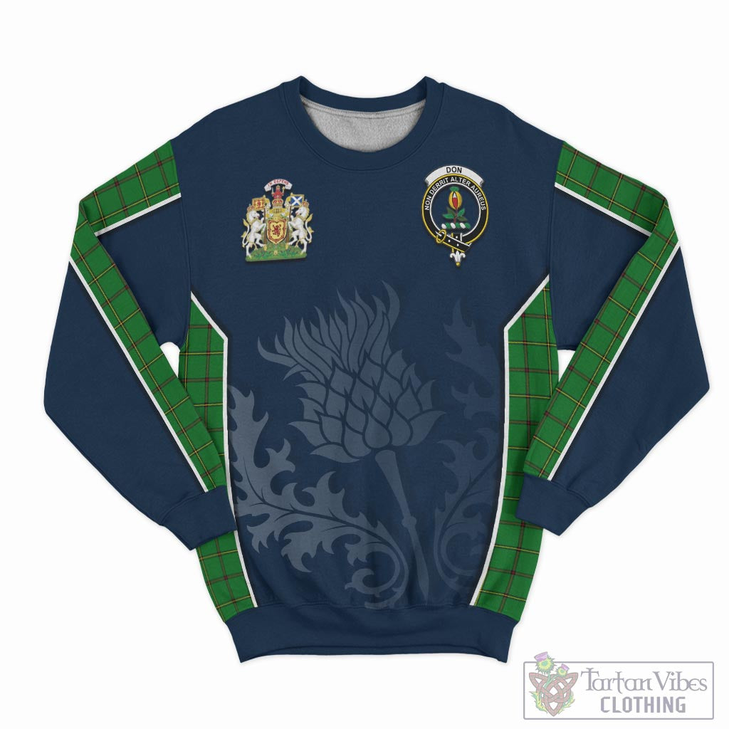 Tartan Vibes Clothing Don Tartan Sweatshirt with Family Crest and Scottish Thistle Vibes Sport Style