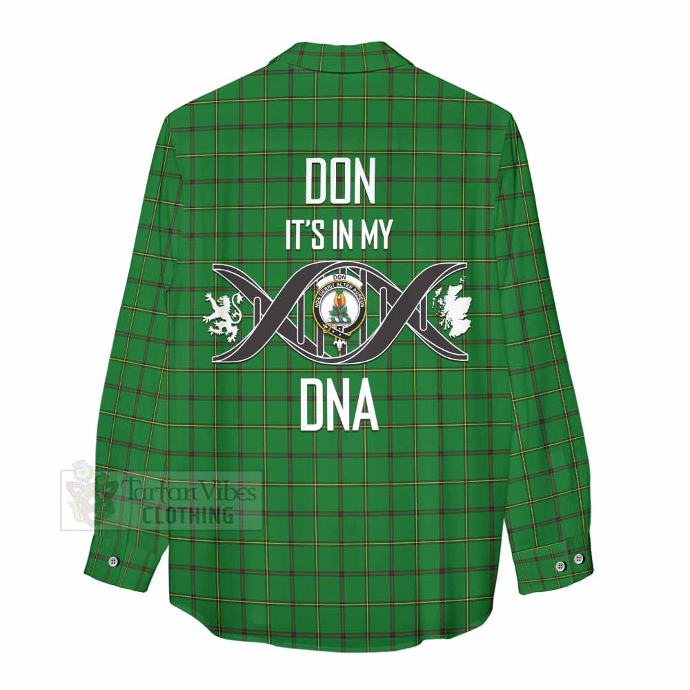 Tartan Vibes Clothing Don Tartan Women's Casual Shirt with Family Crest DNA In Me Style