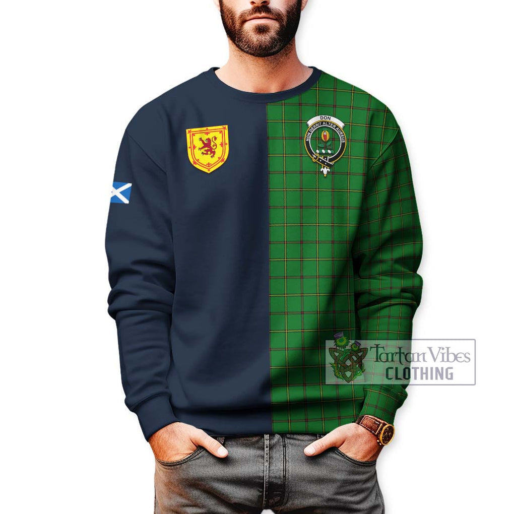 Tartan Vibes Clothing Don Tartan Sweatshirt with Scottish Lion Royal Arm Half Style