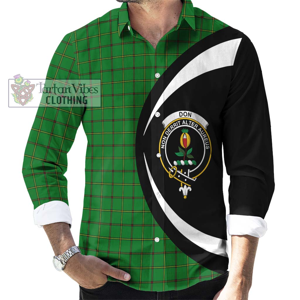 Tartan Vibes Clothing Don Tartan Long Sleeve Button Up with Family Crest Circle Style