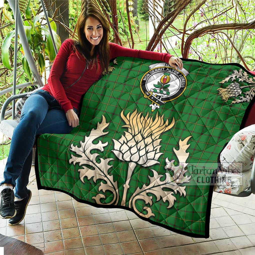 Tartan Vibes Clothing Don Tartan Quilt with Family Crest and Golden Thistle Style