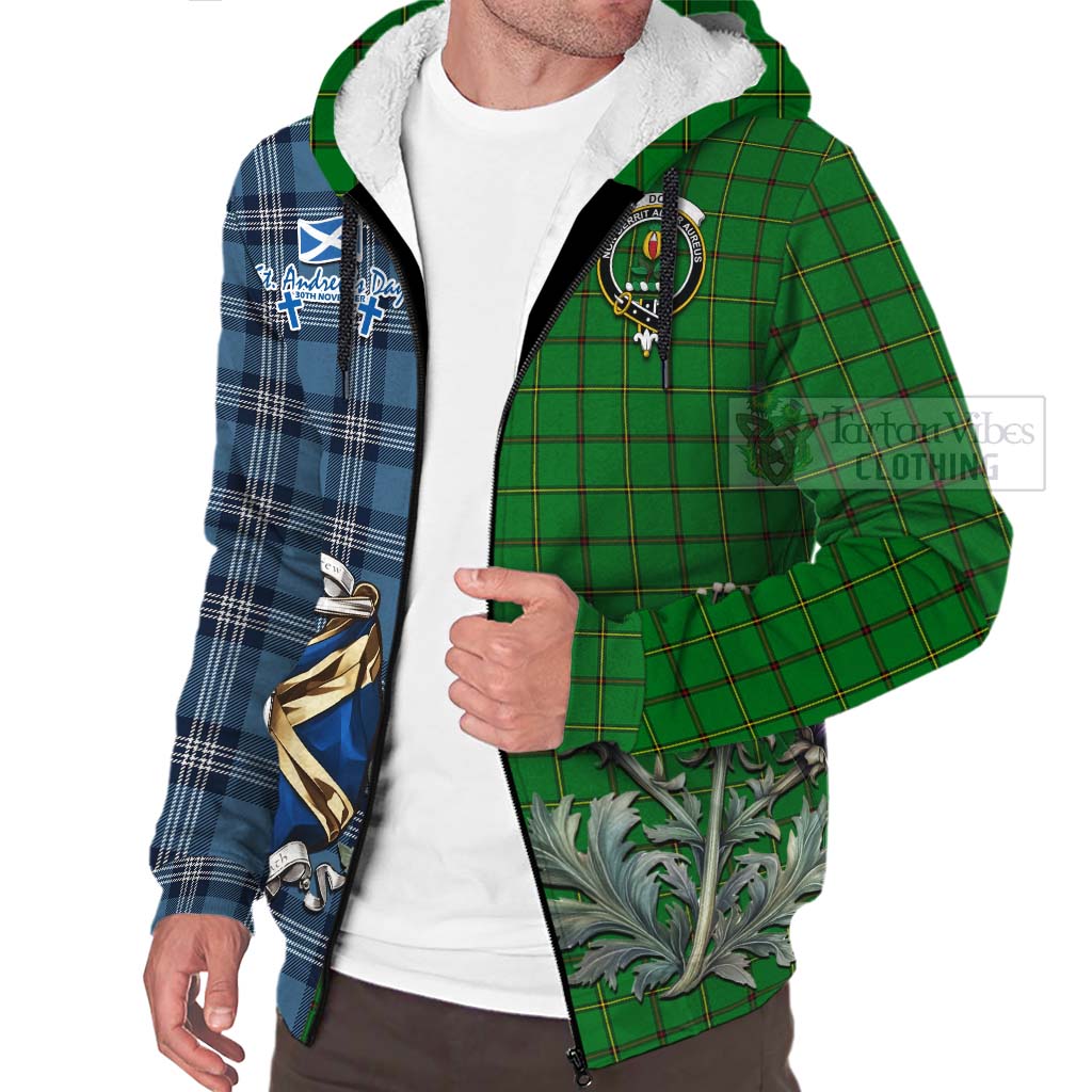 Tartan Vibes Clothing Don Tartan Sherpa Hoodie Happy St. Andrew's Day Half Tartan Style