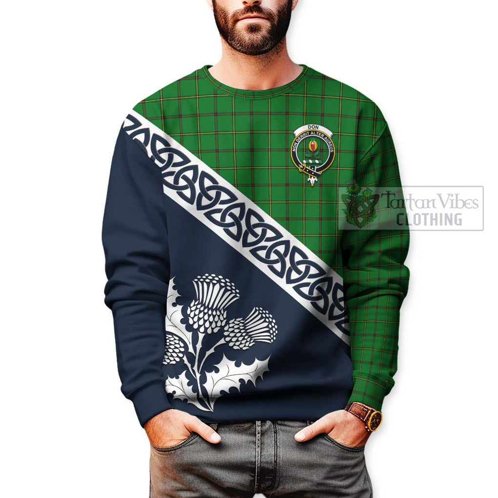 Tartan Vibes Clothing Don Tartan Sweatshirt Featuring Thistle and Scotland Map