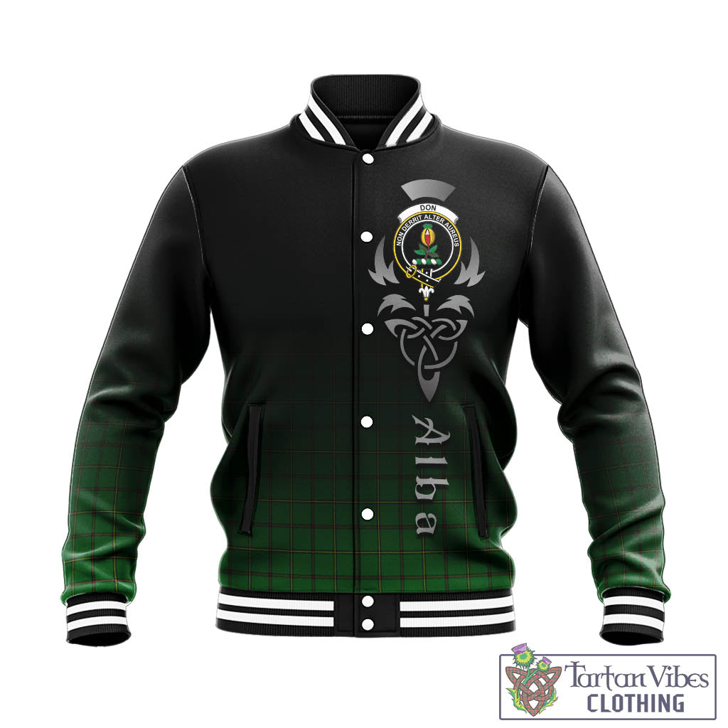 Tartan Vibes Clothing Don Tartan Baseball Jacket Featuring Alba Gu Brath Family Crest Celtic Inspired