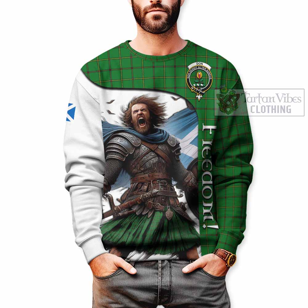 Tartan Vibes Clothing Don Crest Tartan Sweatshirt Inspired by the Freedom of Scottish Warrior