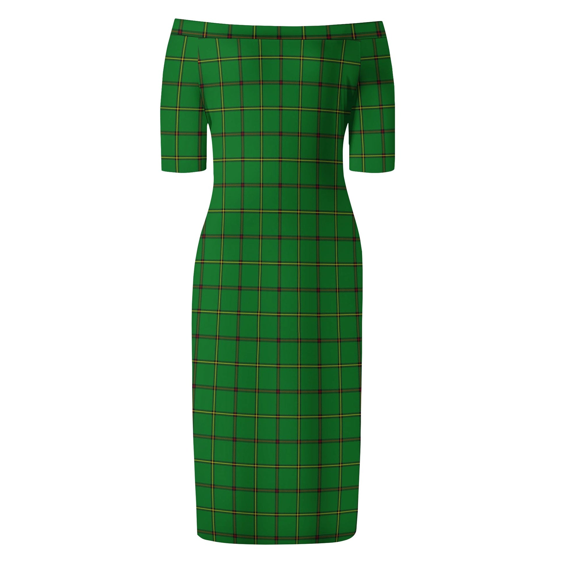 Don Tartan Off Shoulder Lady Dress - Tartan Vibes Clothing