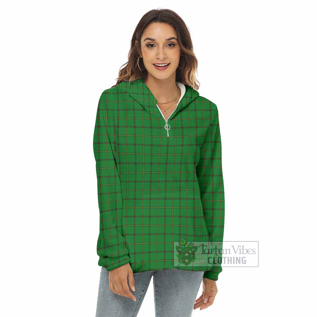 Tartan Vibes Clothing Don Tartan Women's Borg  Half Zip Fleece Hoodie