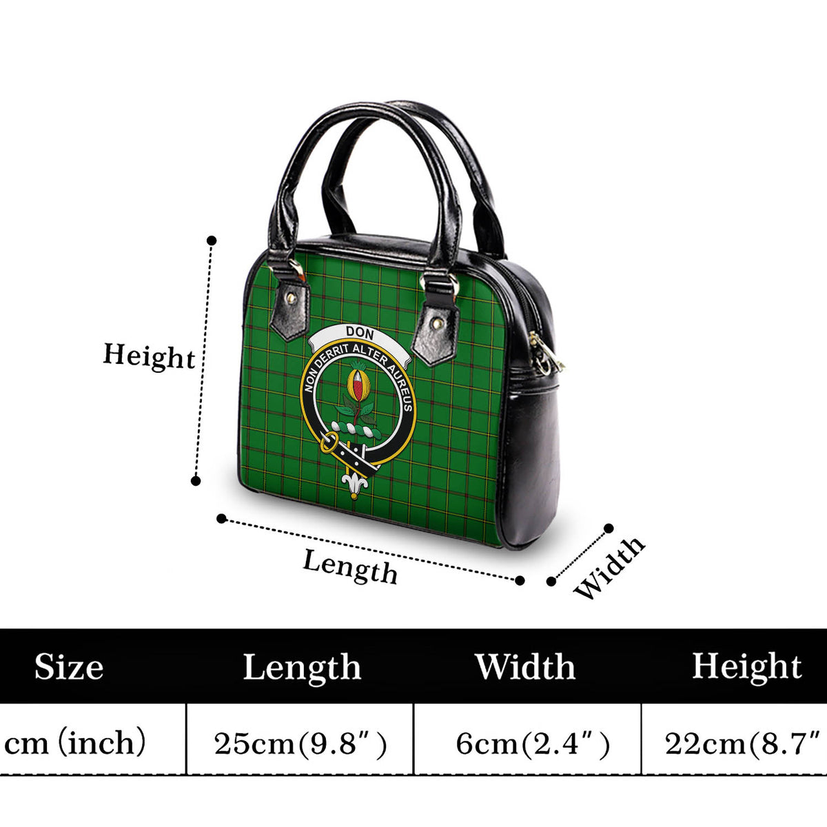 Don Tartan Shoulder Handbags with Family Crest - Tartan Vibes Clothing