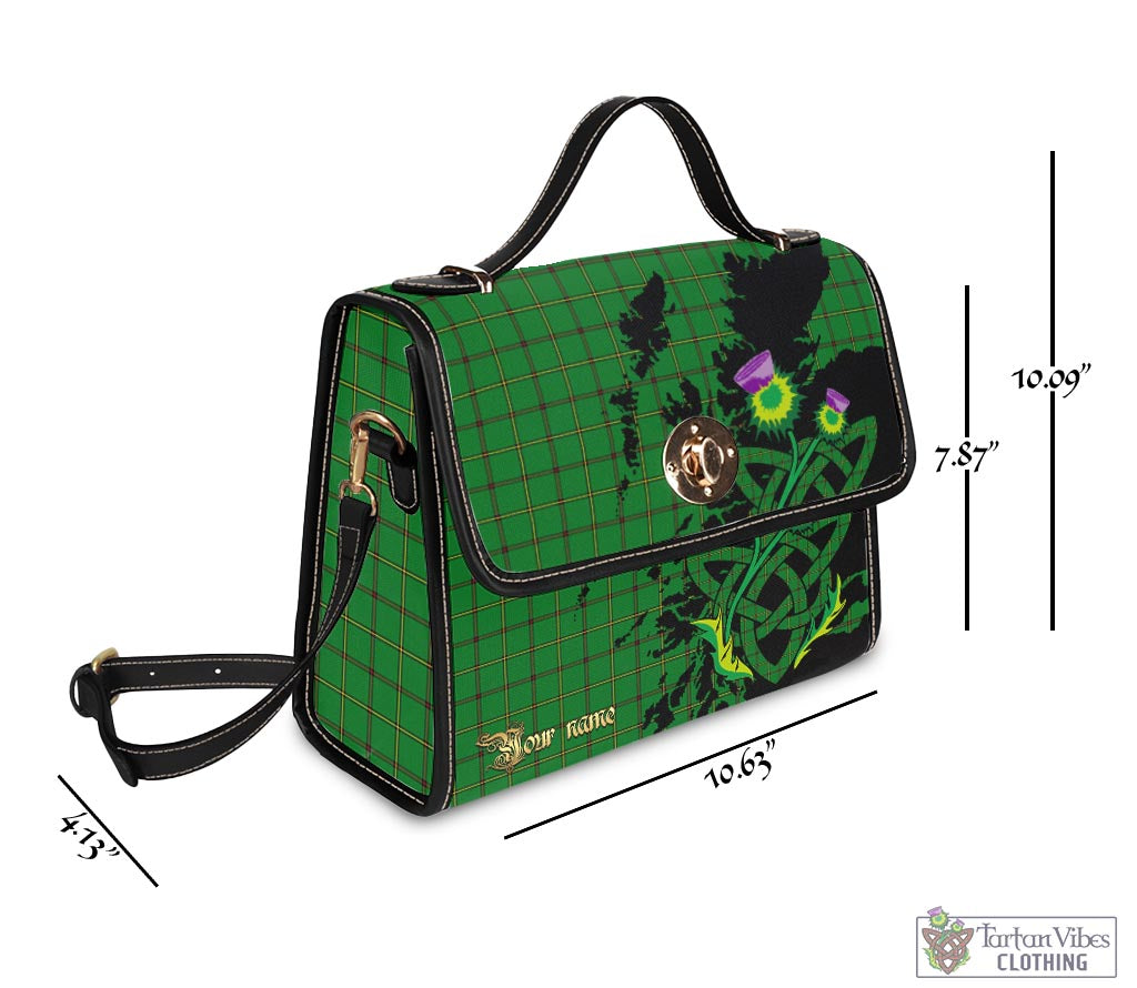 Tartan Vibes Clothing Don Tartan Waterproof Canvas Bag with Scotland Map and Thistle Celtic Accents