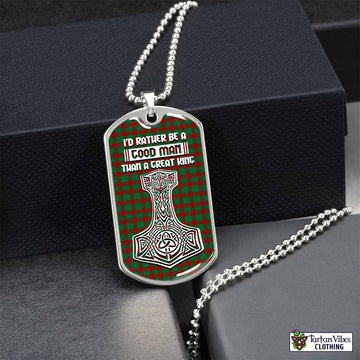 Donachie Tartan Dog Tag Necklace Viking Mjolnir Style