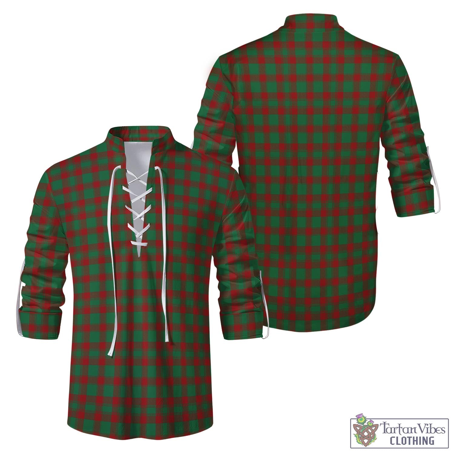 Tartan Vibes Clothing Donachie Tartan Men's Scottish Traditional Jacobite Ghillie Kilt Shirt