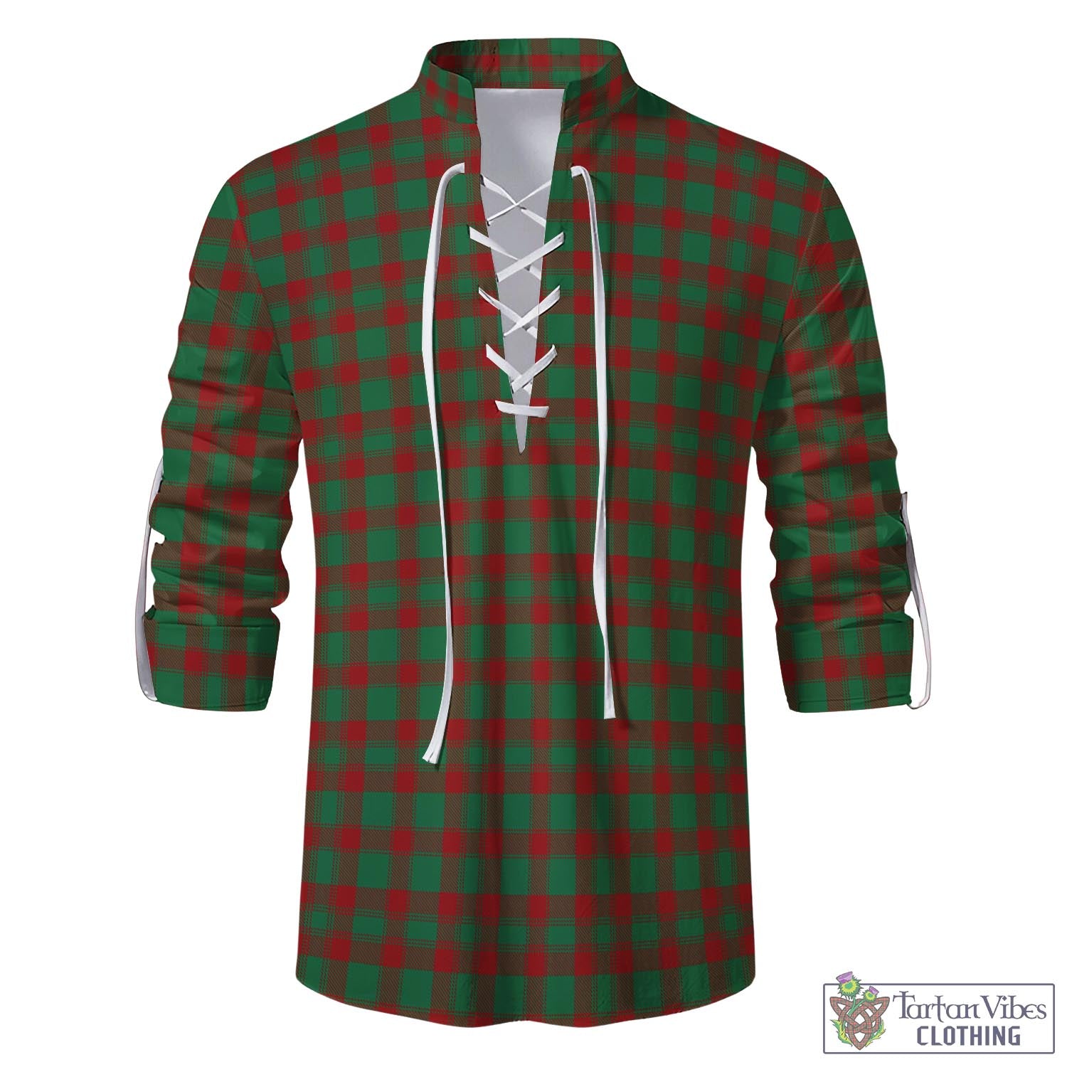 Tartan Vibes Clothing Donachie Tartan Men's Scottish Traditional Jacobite Ghillie Kilt Shirt