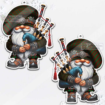 Donachie Tartan Bagpiper Gnome Christmas Ornament