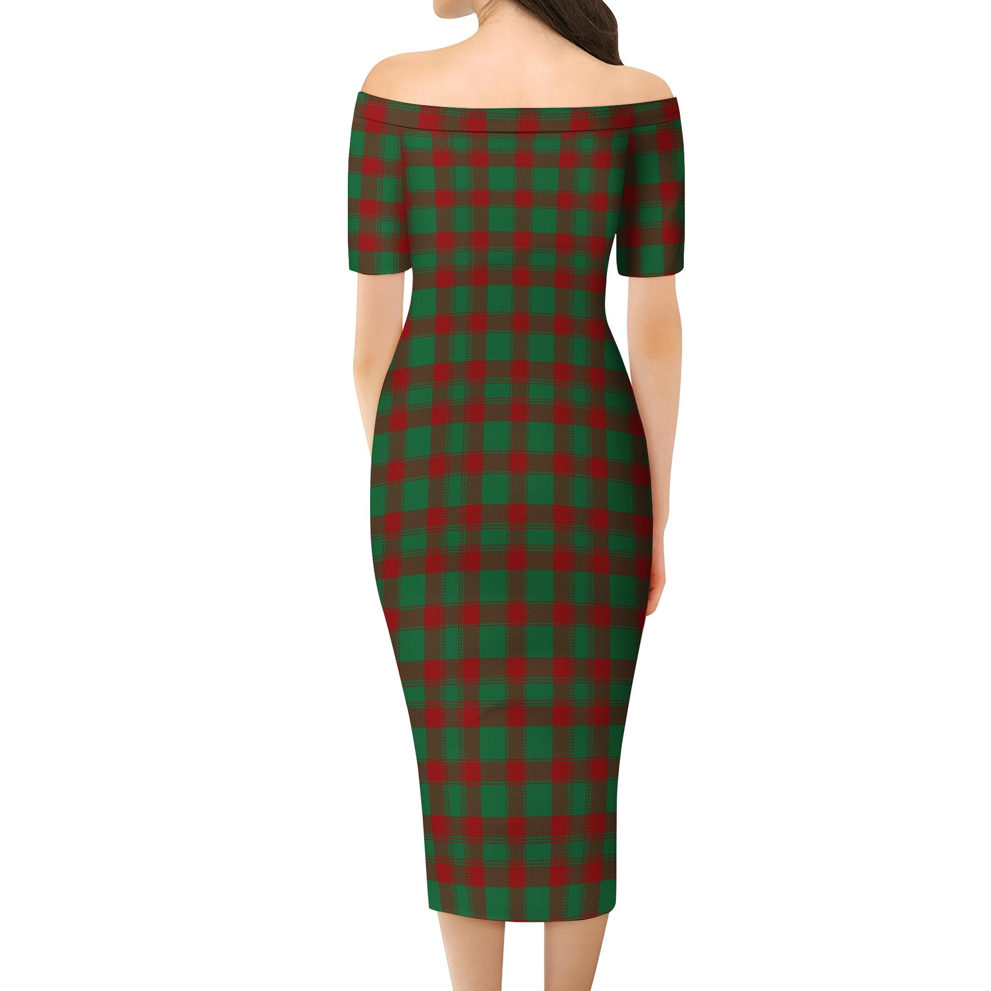 Donachie Tartan Off Shoulder Lady Dress - Tartanvibesclothing